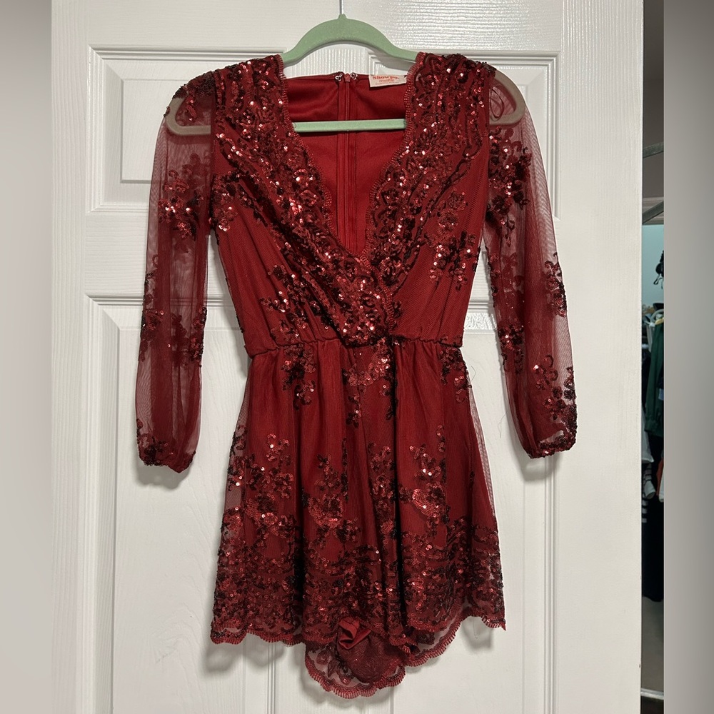 Showpo Red Sequin Romper